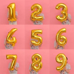 Balloon in the shape of NUMBER color GOLD number choice 1mt party birthday party