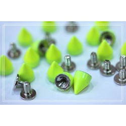 Borchie sfuse killer 7*9mm colore fluo giallo smaltato in ottone quantita' a scelta *KILLER STUDS