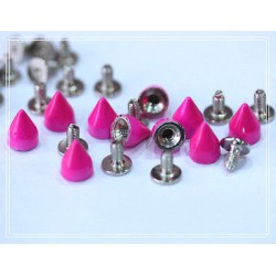 Borchie sfuse killer 7*9mm colore fluo fuxia smaltato in ottone quantita' a scelta * KILLER STUDS