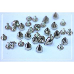 Borchie sfuse killer 7*9mm colore argento quantita' a scelta in ottone* KILLER STUDS silver