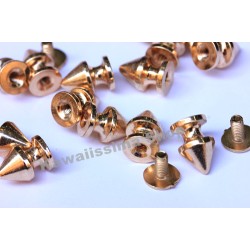 Borchie sfuse killer 8*12mm in ottone colore oro rosa KILLER STUDS pink gold