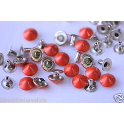  Studs cone with rivet diameter 9mm red enamel