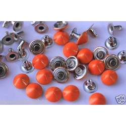  Studs cone with rivet diameter 9mm orange enameled