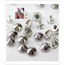 BIG PROMOTION 200 pcs cone with rivet studs 9mm COLOR SILVER + Applicator