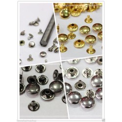 Borchie piatte con rivetto diamentro 10mm + punzone 