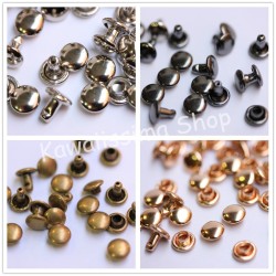 Da 50pz a 1000pz borchie piatte a rivetto 6mm colore ARGENTO/ORO/BRONZO/NERO