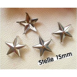 Star studs with fins diameter 15mm silver