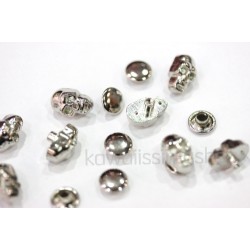 Borchie teschio con rivetto piatto colore argento 12mmX8mm