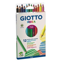 GIOTTOMEGA - Pastello colorato - colori assortiti - 5,5 mm - pacco da 12