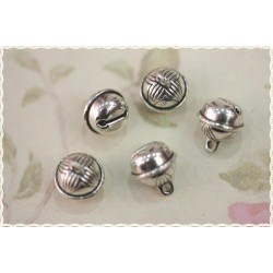 10pz campanellino charms color argento tibetano 1,1x0,9 cm per creare bijoux