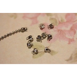  35 pcs micro closure for necklace or bracelets silver 4mmx2mm