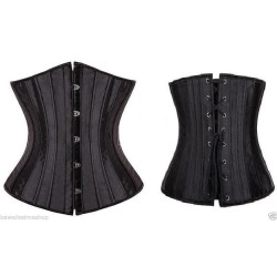 Corsetto Underbust stringivita bustino con stecche nero liscio classico