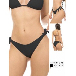 Slip bagno per bikini con Laccetti regolabili,colore liscia nero,taglia a scelta