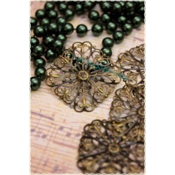 2 pcs Filigree bronze color  to create earrings measure 5cm