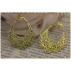 2 pcs Filigree gold earrings to create extent 4,2x3,1cm