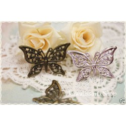 2 pcs filigree earrings in basic choice 2,6x4,1cm butterfly metal gold-bronze