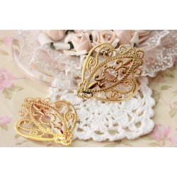 2 pcs Filigree gold earrings to create 6.6 X 5.2 cm