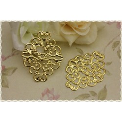 2 pcs Filigree gold earrings to create 3,6X3 cm