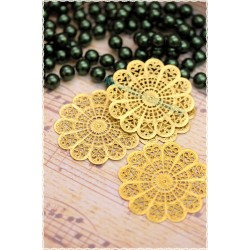 2 pz Filigrana color oro ottone per creare orecchini 5,4cm materiale ottone