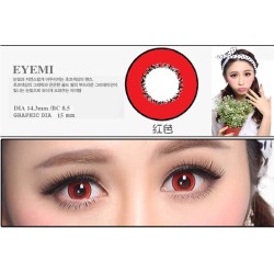 1 Paio Lenti a Contatto colorate rosso annuali Circle Lenses