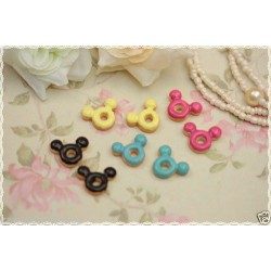 3pcs miniature resin doll house fimo cernit earrings necklaces donut mickey mouse