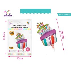 Palloncino gonfiabile a forma TORTA HAPPY BIRTHDAY compleanno party decorazioni