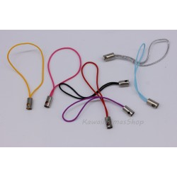 20pz PHONE STRAP NASTRI CELLULARE CON ANELLINO FAI DA TE COLORI MISTI