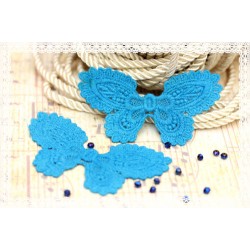 Coppia pizzi farfalla macrame per creare bijoux collane orecchini butterfly lace