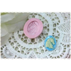  silicone rubber mold for fimo cernit cameo unicorn 1.7 cm * 1,3cm