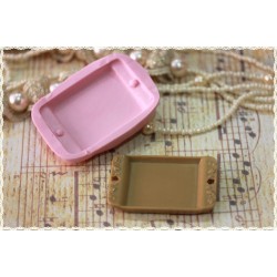 lower mold rubber polymer clay cernit rectangular tray 5,5x3,7x0,8cm