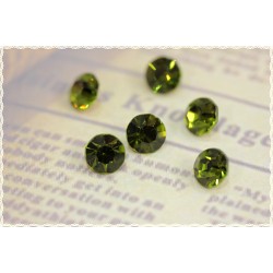 10pz Strass vetro 8mm cristalli taglio diamante verde oliva lucentissimi