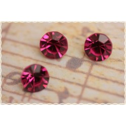 10pz Strass vetro 7mm cristalli taglio diamantefuxia lucentissimi