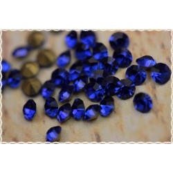 10pz Strass vetro 8mm cristalli taglio diamante blu elettrico lucentissimi