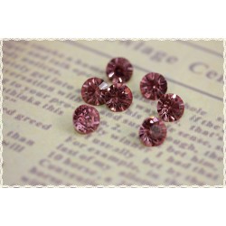 10pz Strass vetro 8mm cristalli taglio diamante rosa lucentissimi