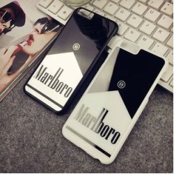 Cover with plastic Marlboro mirrored black / white for iPhone 5 / 5S