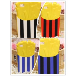 Cover soft fries shaped rubber color choice for Iphone4 and 4S