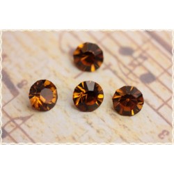 10pz Strass vetro 7,9mm cristalli taglio diamante marrone lucentissimi