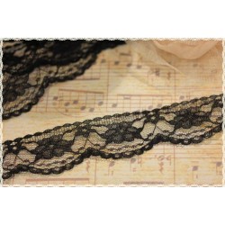 Black lace various sizes height 3,5 cm * lace black various sizes