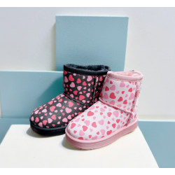 Padded ankle boots for girls with internal fur, heart pattern, colors of your choice