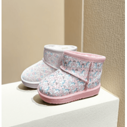 Padded ankle boots for girls with internal fur, ice cream / unicorn color and pattern of your choice