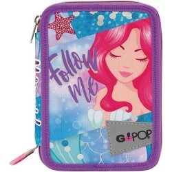 GIOCHI PREZIOSI SCUOLA ASTUCCIO TRIPLO CON 3 ZIP ,GOPOP23 MERMAID