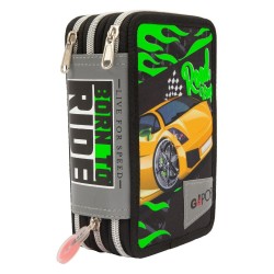 GIOCHI PREZIOSI SCUOLA ASTUCCIO TRIPLO CON 3 ZIP ,GOPOP23 MONSTER TRUCK