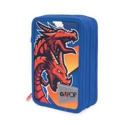 GOPOP COLLEZIONE Dragon Astuccio triplo 3 scomparti e 3 zip. GIOCHI PREZIOSI